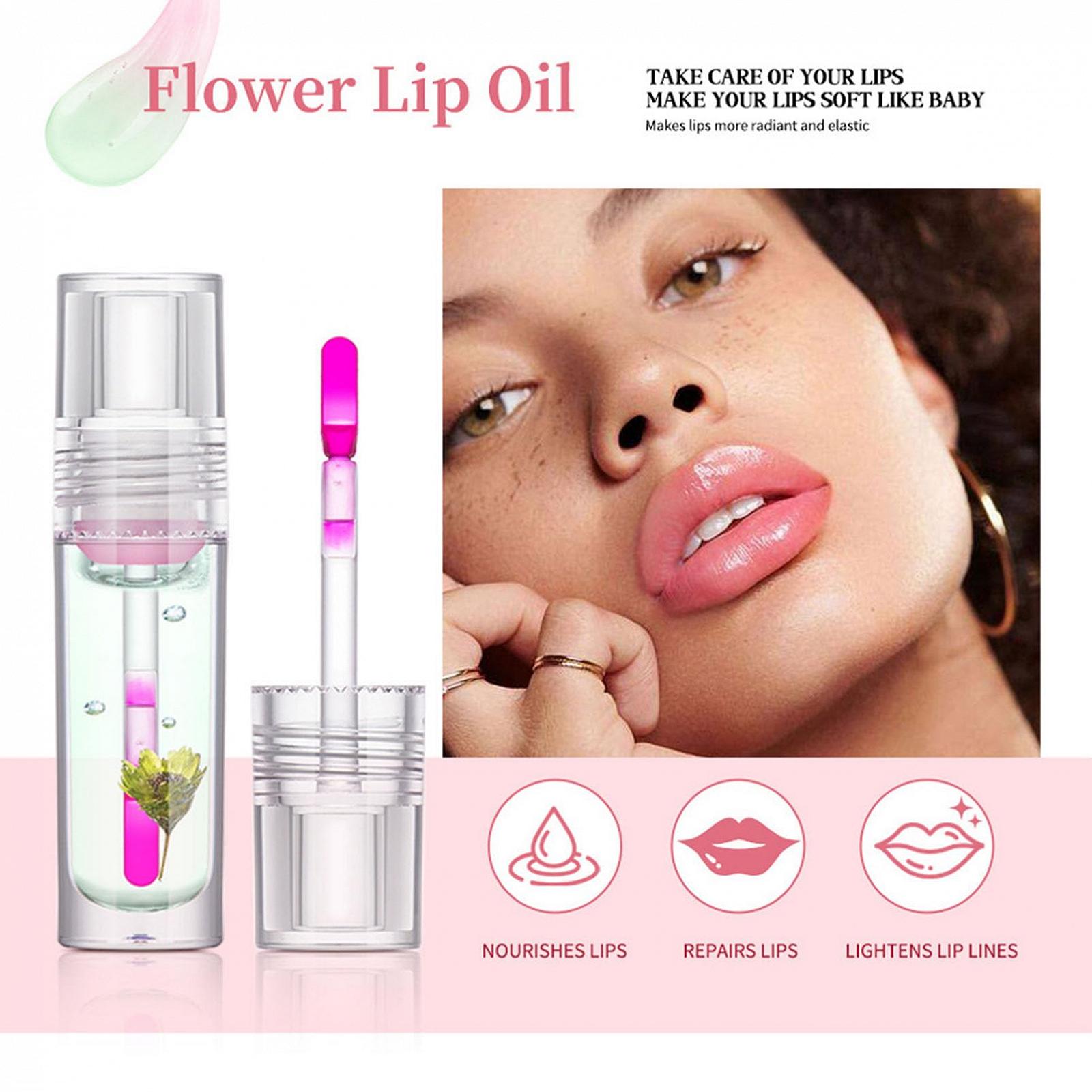 Губна олія Colour Changing Lip Gloss Magic Temperature Moisturising Lip Glow Oil Flower 3#, фото №3