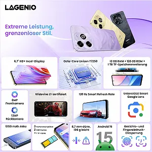 Смартфон LAGENIO A11 12/128GB 6.7" 120 Гц 5150 мАч Grey synthetic.ua - Фото 1