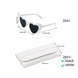 Солнцезащитные очки LIANRISES Сердце Белые, 2 шт synthetic.ua - Фото 1