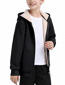 Куртка MoFiz Толстовка для мальчиков Зимняя куртка с капюшоном Теплая на подкладке Детская куртка с длинными рукавами на молнии Флисовая куртка Худи synthetic.ua - Фото 1