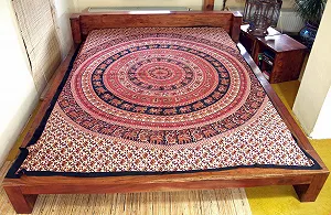 Тканина Індійська Mandala GURU SHOP, Настінний Рушник, Покривало, Принт Mandala, Синьо-білий synthetic.ua - Фото 1