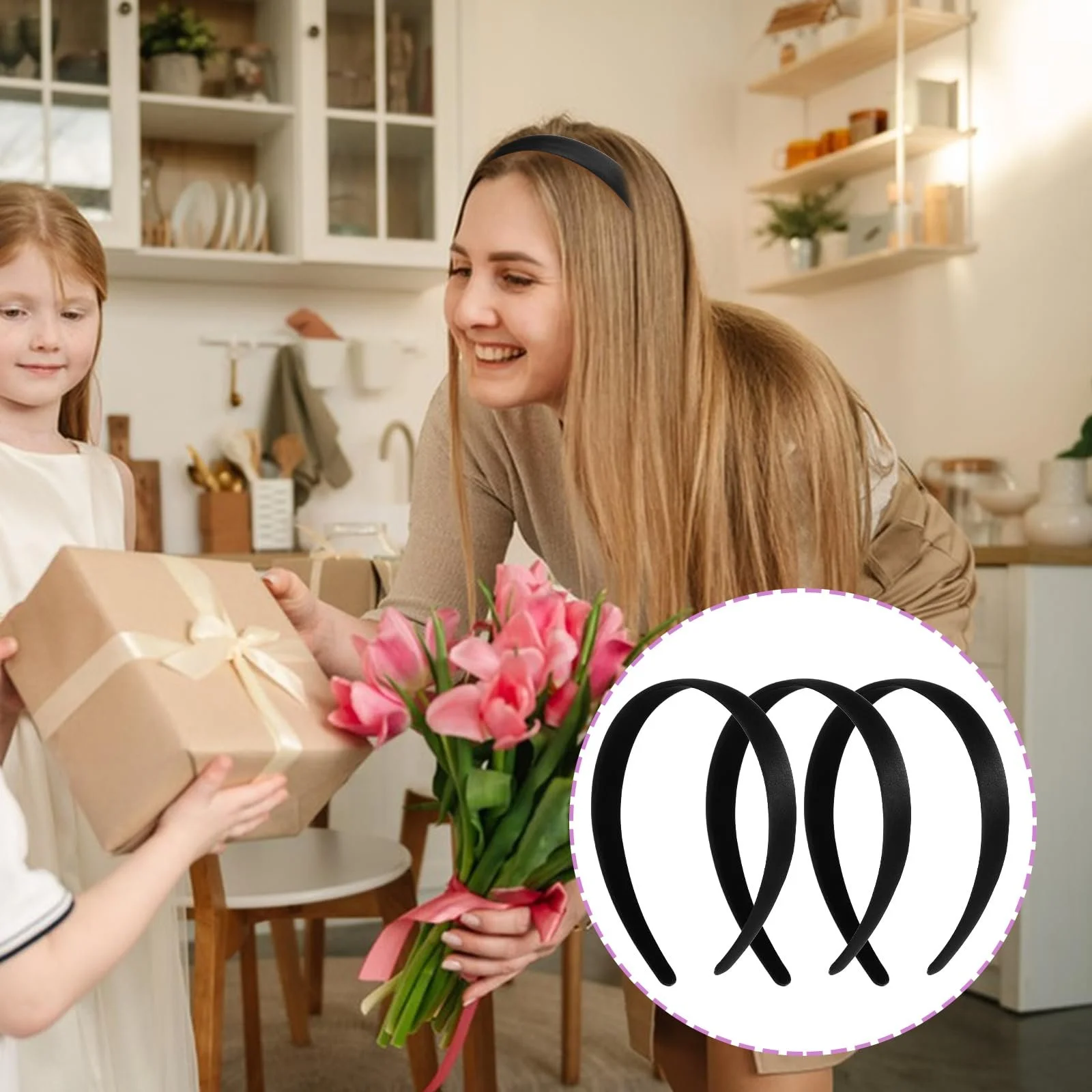 Набір оксамитових обручів на голову 3 шт, фото №5