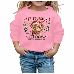 Пуловер для мальчиков Размер 158 - Мягкая толстовка с длинными рукавами для девочек, с графическим рисунком, милый детский пуловер с круглым вырезом, топ, одежда для девочек - Фото 1