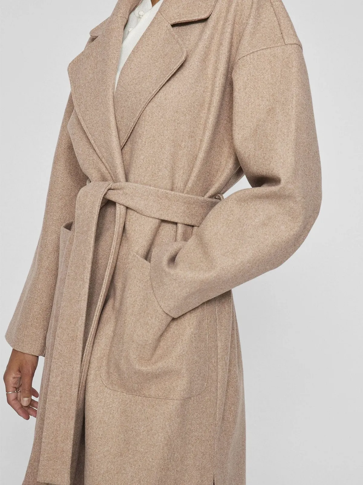 Пальто Vila Длинное с поясом, фото №6 Пальто Vila Длинное с поясом, фото №6