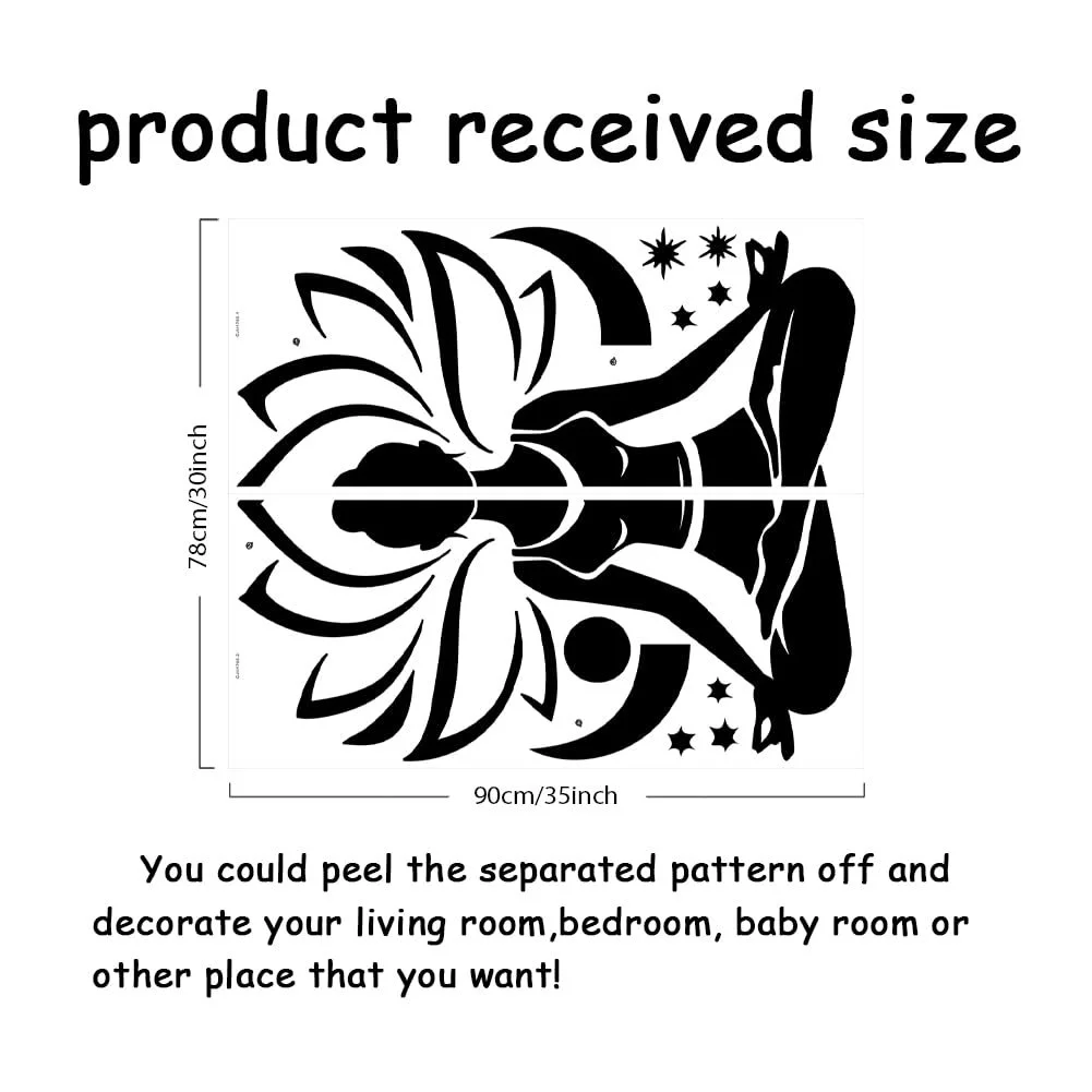 Наклейка на стіну SUPERDANT Yoga Lotus Чорна 90 x 78 см, фото №2