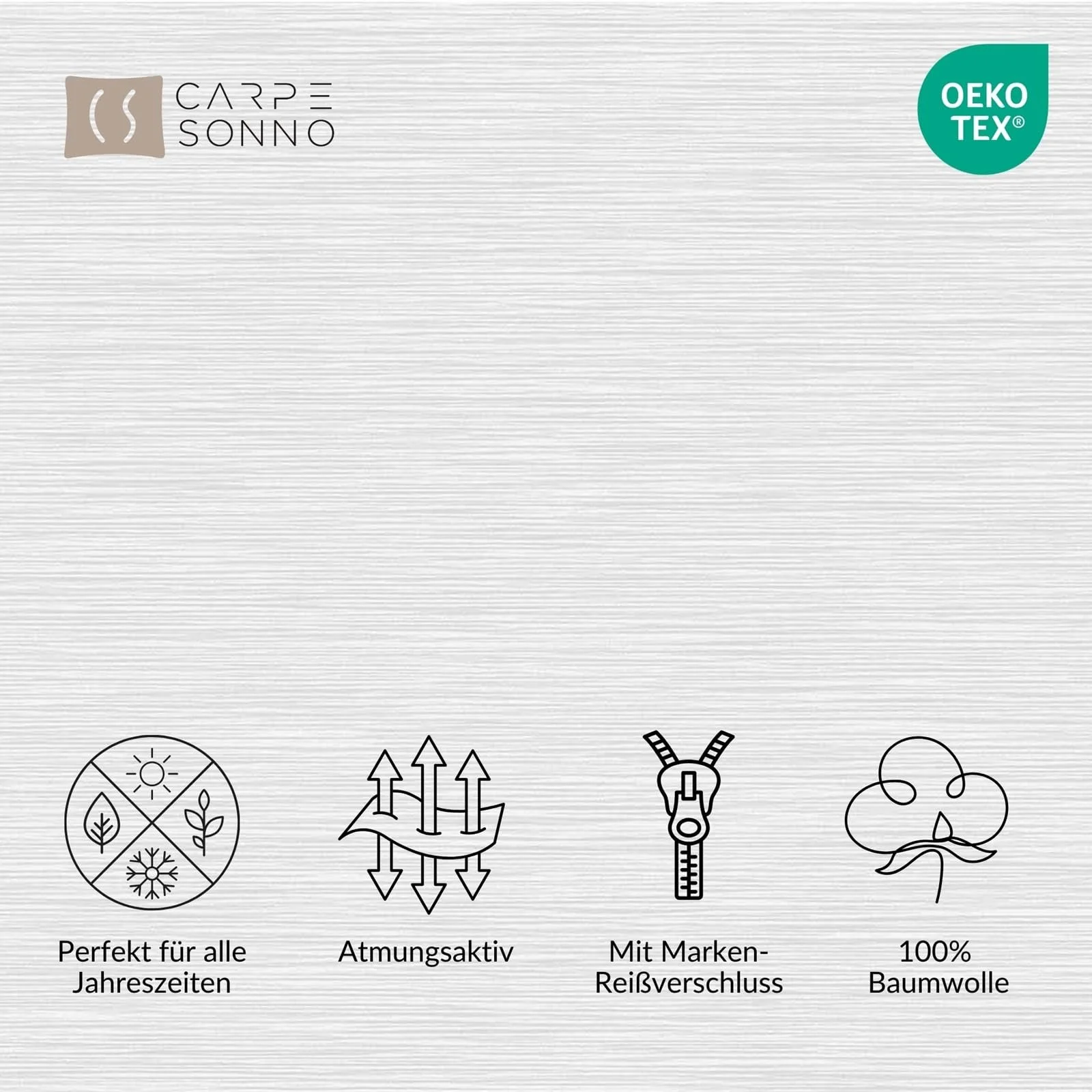 Постільна білизна Carpe Sonno® Cotton 135 x 200 см Renforce однотонна для алергіків світло-сірий меланж, фото №3