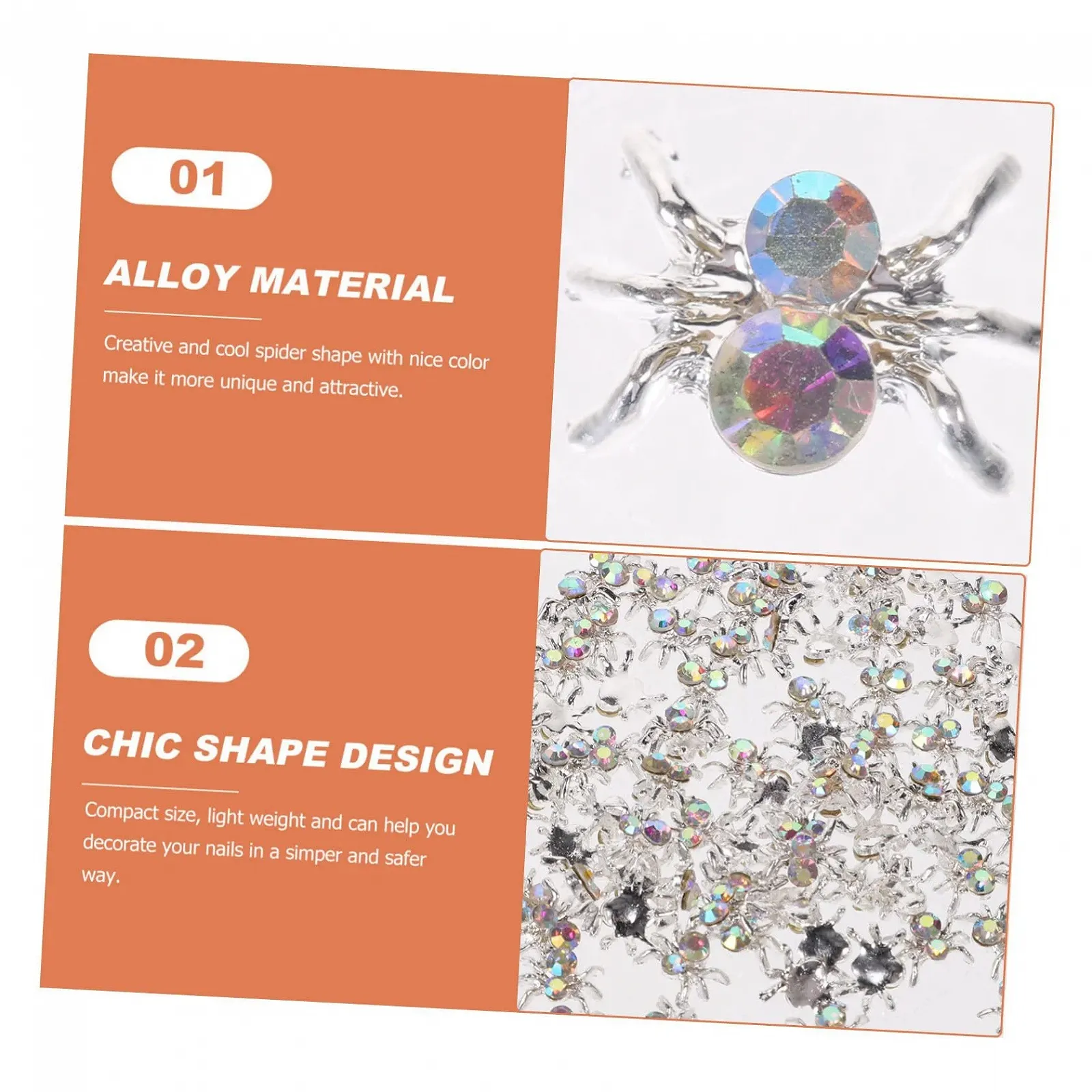 Украшения для ногтей Паук FRCOLOR Набор 3 шт. 100 шт x 3, фото №5