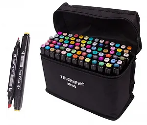 Маркеры TOUCH Sketch Marker Black 80 шт разноцветные сумка - Фото 1
