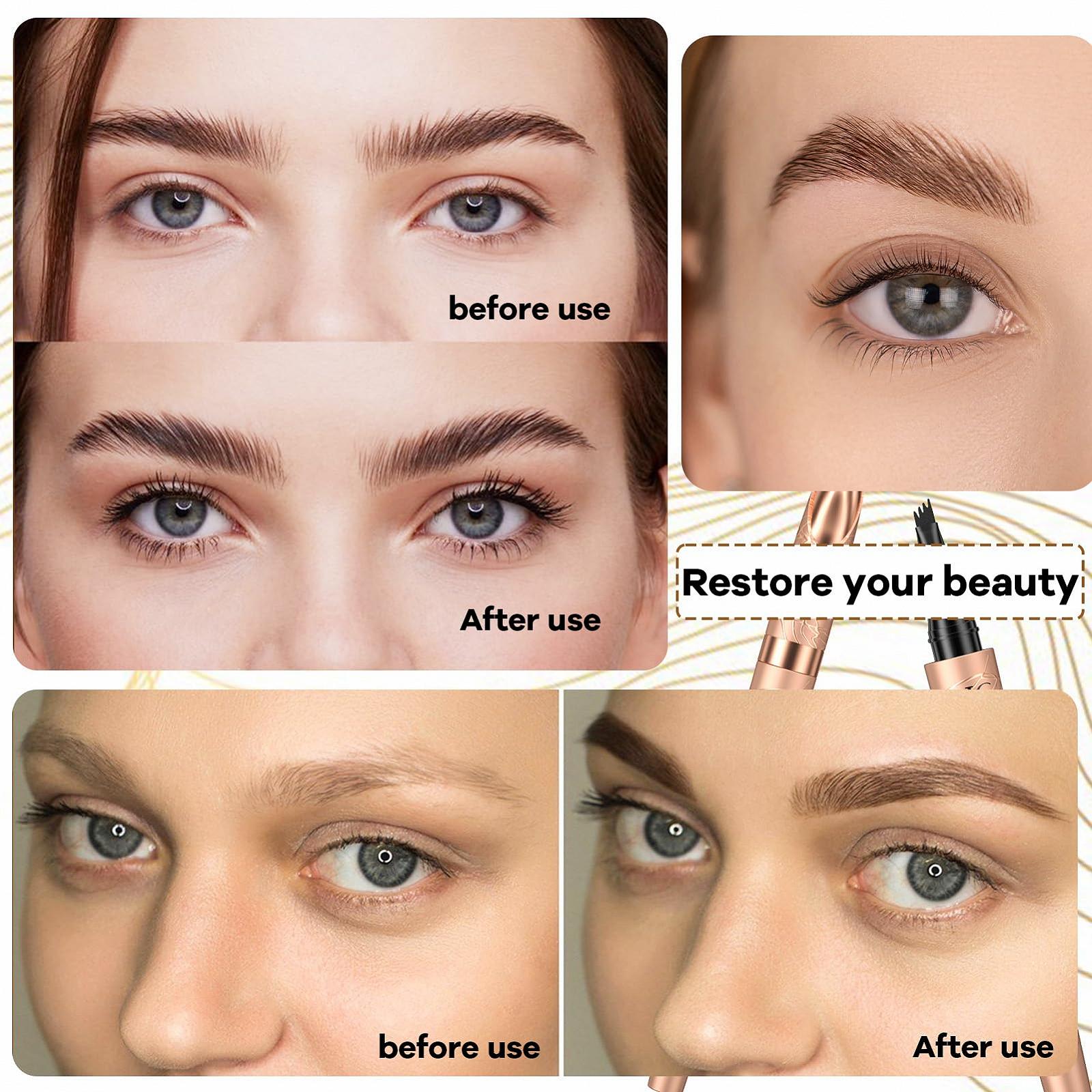 Олівець для брів LEWBDF Waterproof 3D Microblading Magic Eyebrow Pencil 4 Fork Tip Applicator 2 шт, фото №7