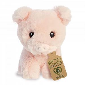 Мягкая игрушка Aurora Eco Nation Mini Pig 13 см Розовая - Фото 1