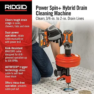 Чистящее средство для труб RIDGID POWER SPIN+ 57043 Black/Red цена на synthetic.ua - Фото 1 Чистящее средство для труб RIDGID POWER SPIN+ 57043 Black/Red synthetic.ua - Фото 1