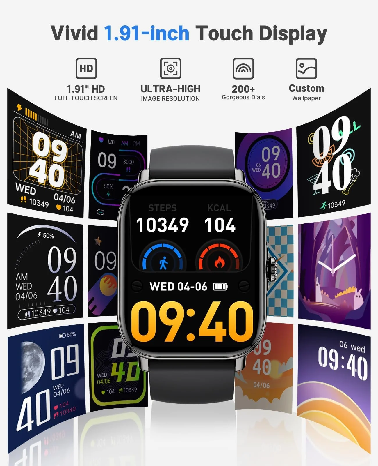 Смартгодинник для чоловіків та жінок з функцією відповіді/здійснення дзвінків, сенсорний екран 4,9 см, фото №6 Смартгодинник для чоловіків та жінок з функцією відповіді/здійснення дзвінків, сенсорний екран 4,9 см, фото №6