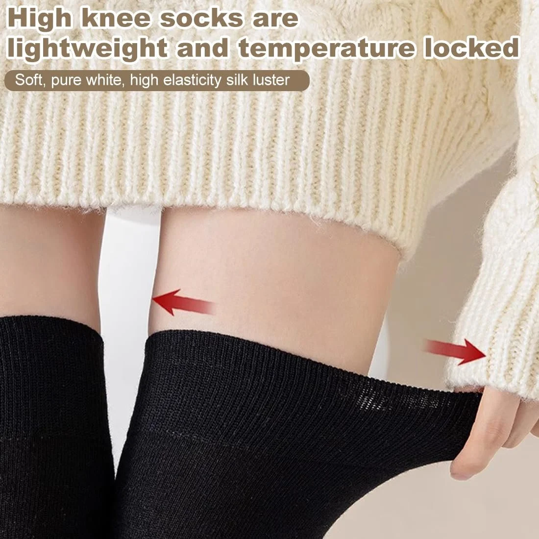 Гольфи вище коліна 2 пари Бавовняні шкарпетки, фото №5 Гольфи вище коліна 2 пари Бавовняні шкарпетки, фото №5