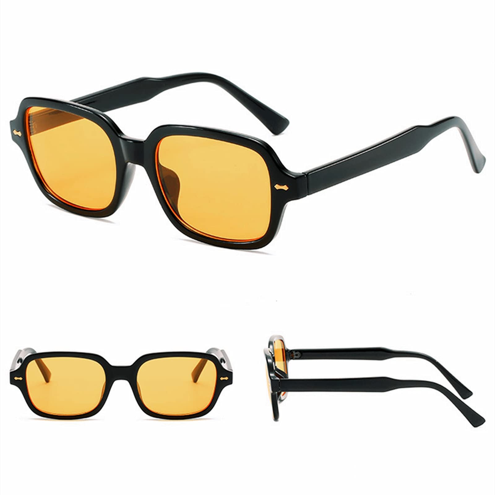 Солнцезащитные очки ESALIA Ретро Овальные Желтый, фото №3