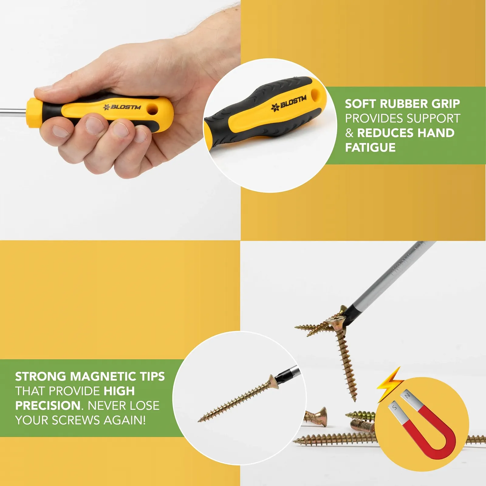 Набір викруток BLOSTM довгих магнітних 2 шт 300 мм Chrome Vanadium, фото №4