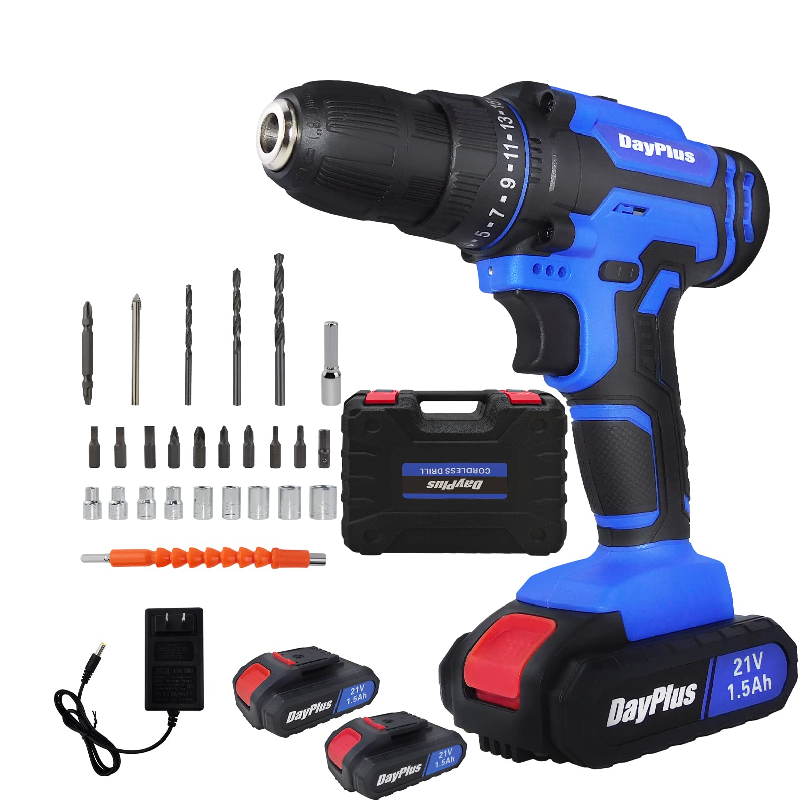 Бездротовий комбінований дриль Шурупокрут 21V 1500 mAh 25 + 1 крутний момент, фото №1