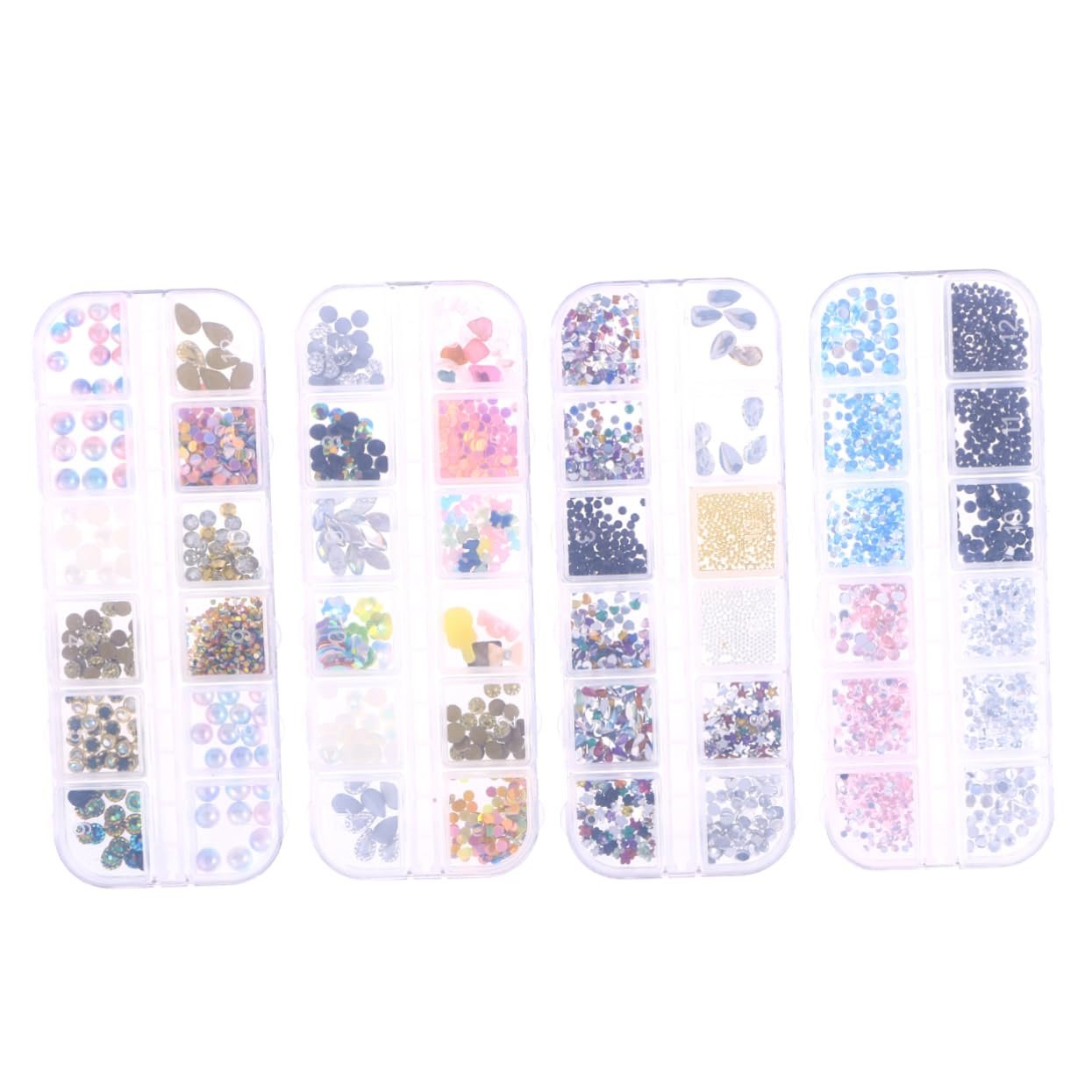 Прикраса для нігтів 4 шт 12 Кристалів Блискучий декор, фото №1