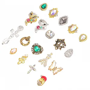 Стразы для ногтей Lurrose 50шт. Металлические украшения для маникюра, кристаллы для DIY украшения ногтей - Фото 1