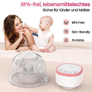Молокоотсос электрический Hands-Free, BPA Free, портативный, 5 режимов, 15 уровней, низкий уровень шума, 1 шт, розовый synthetic.ua - Фото 1