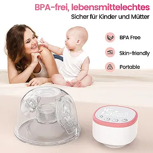 Молоковідсмоктувач електричний Hands-Free, BPA Free, портативний, 5 режимів, 15 рівнів, низький рівень шуму, 1 шт, рожевий synthetic.ua - Фото 1