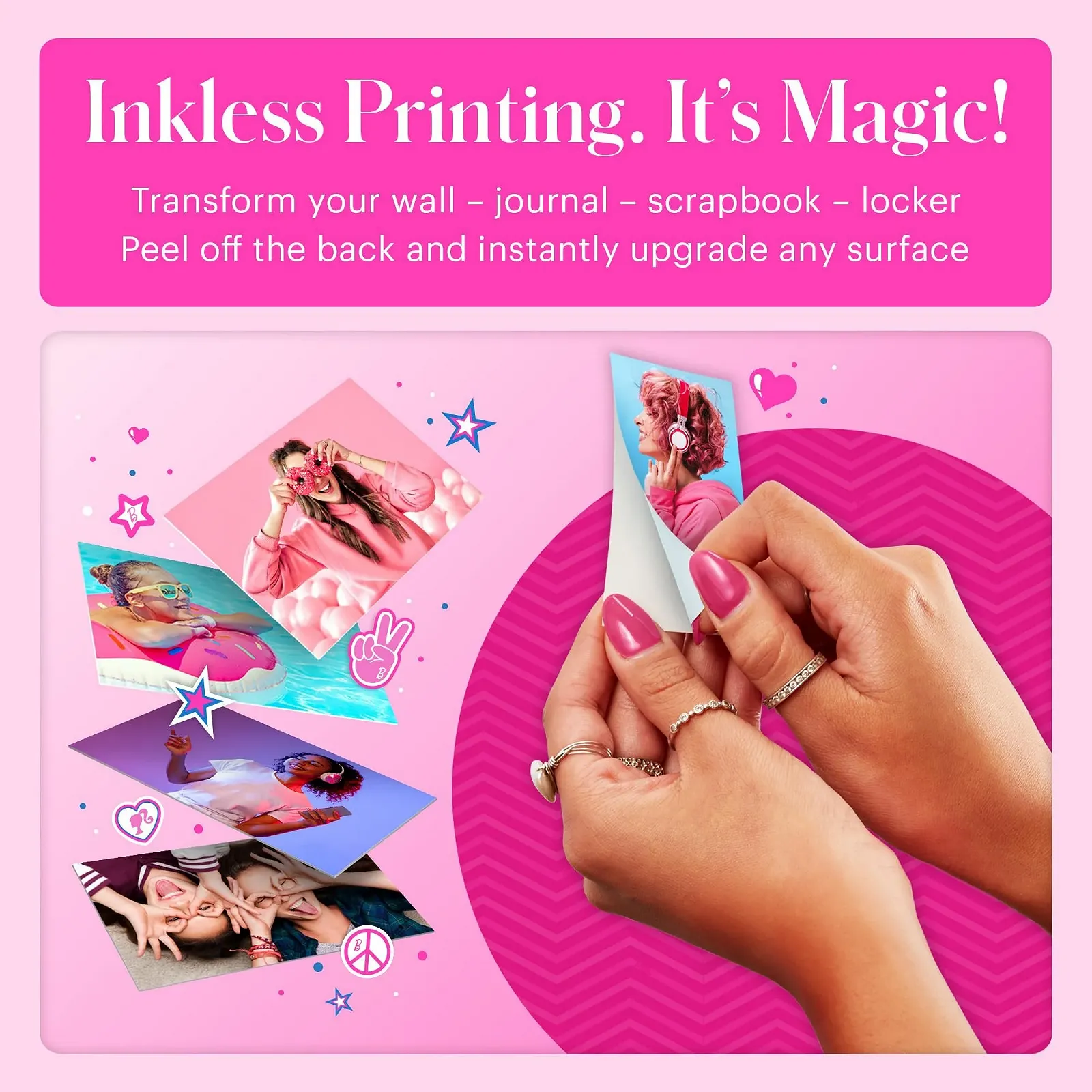 Цифровая фотокамера мгновенной печати Kodak Barbie Printomatic Deluxe Bundle 5MP Zink 2x3 Barbie Case Album 20 Sheets Signature Style, фото №3