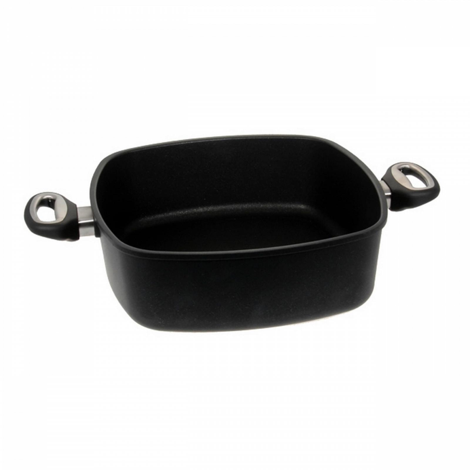 Кастрюля для запекания Lotus квадратная 29 см 6 л для индукции с крышкой 29 см ручной работы, фото №1