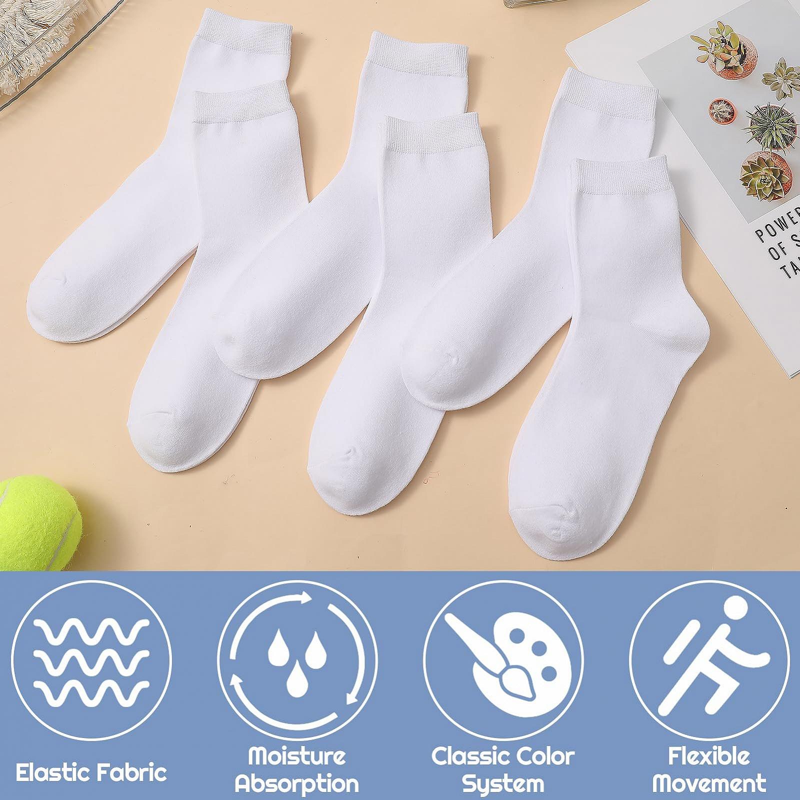 Носки Хлопковые Белые и Черные 6 пар Размер 39-42 для Работы Отдыха Бизнеса на Каждый День, фото №4