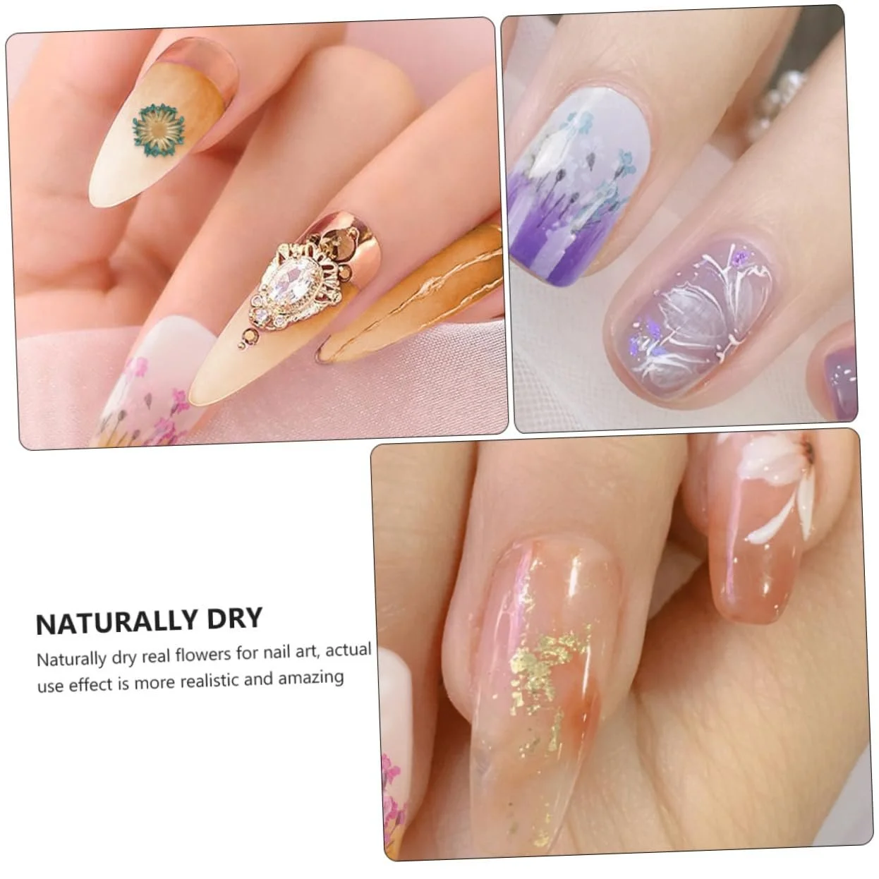 Наклейки для нігтів Boxen Стрази Квіти сухоцвіти для манікюру, фото №4