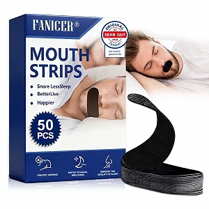 Смужки для рота для сну (50 шт. в упаковці), cмужки для сну, проти хропіння, для покращення дихання носом, зручні, підходять для чоловіків та жінок - Фото 1