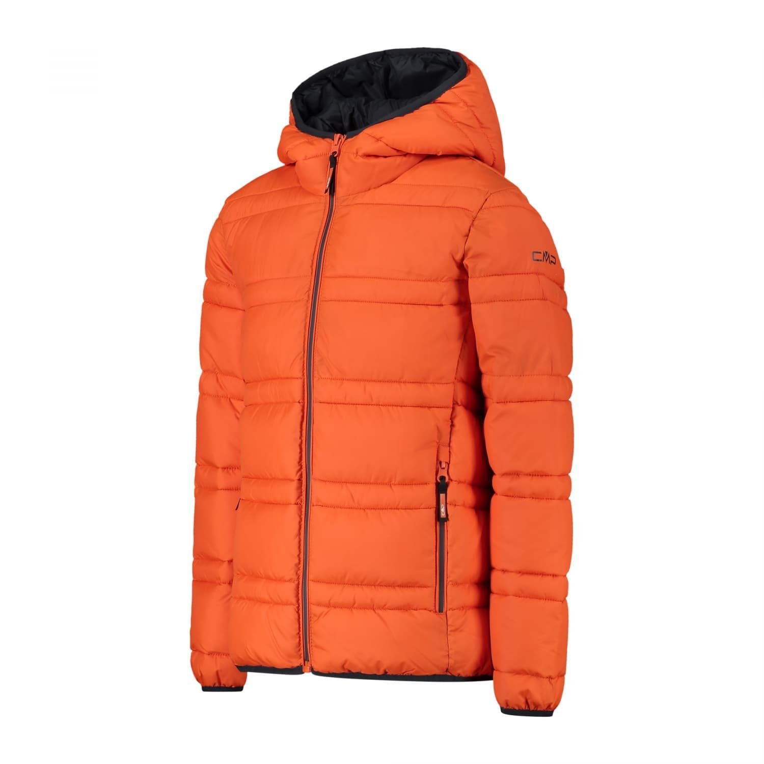 Куртка CMP Детская Унисекс с Фиксированным Капюшоном Утепленная, оранжевая, фото №3