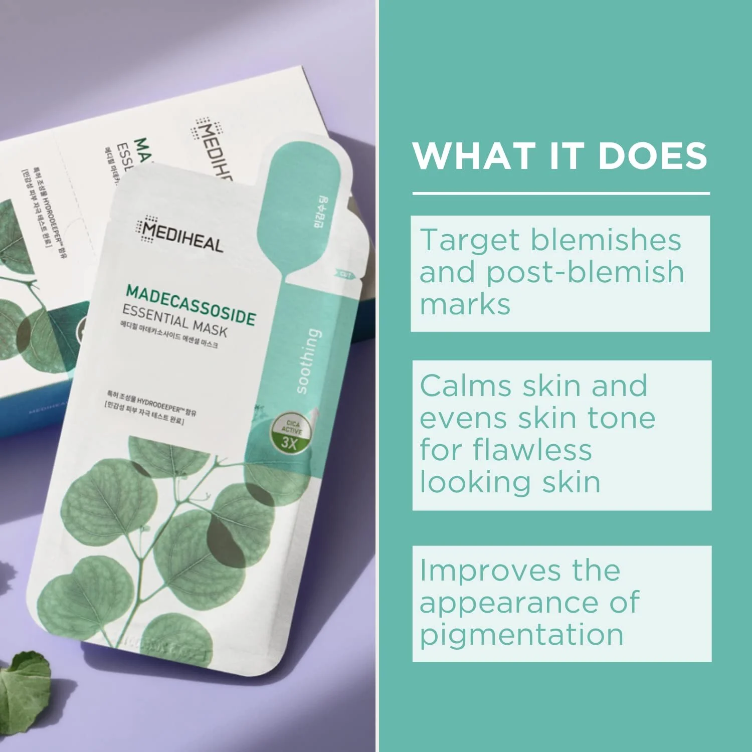 Тканинна Маска Mediheal Madecassoside Essential для Чутливої Шкіри, Схильної до Акне, 10 шт, фото №2 Тканинна Маска Mediheal Madecassoside Essential для Чутливої Шкіри, Схильної до Акне, 10 шт, фото №2