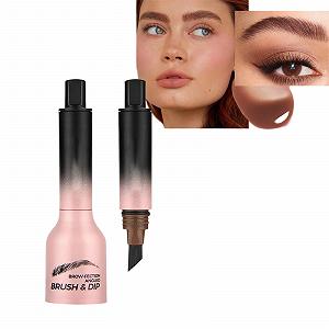 Брови Angled Brush & Dip Chocolate Водостійкий олівець для брів з квадратним пензлем та гелем для брів (каштановий) - Фото 1