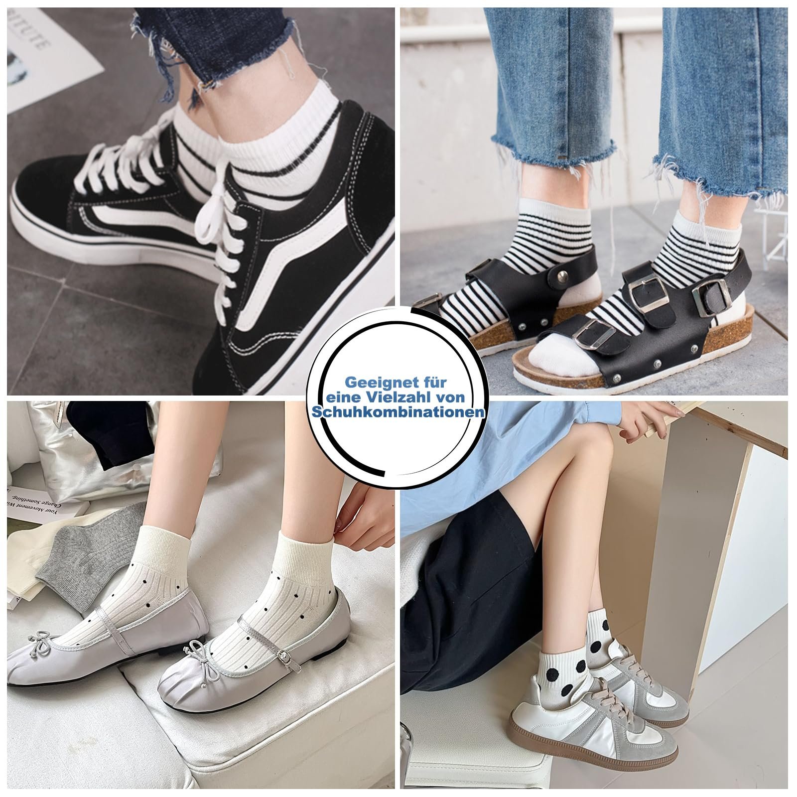 Носки Спортивные Женские Хлопковые Черный Белый Серый Полоски, Горошек 35-40, фото №6