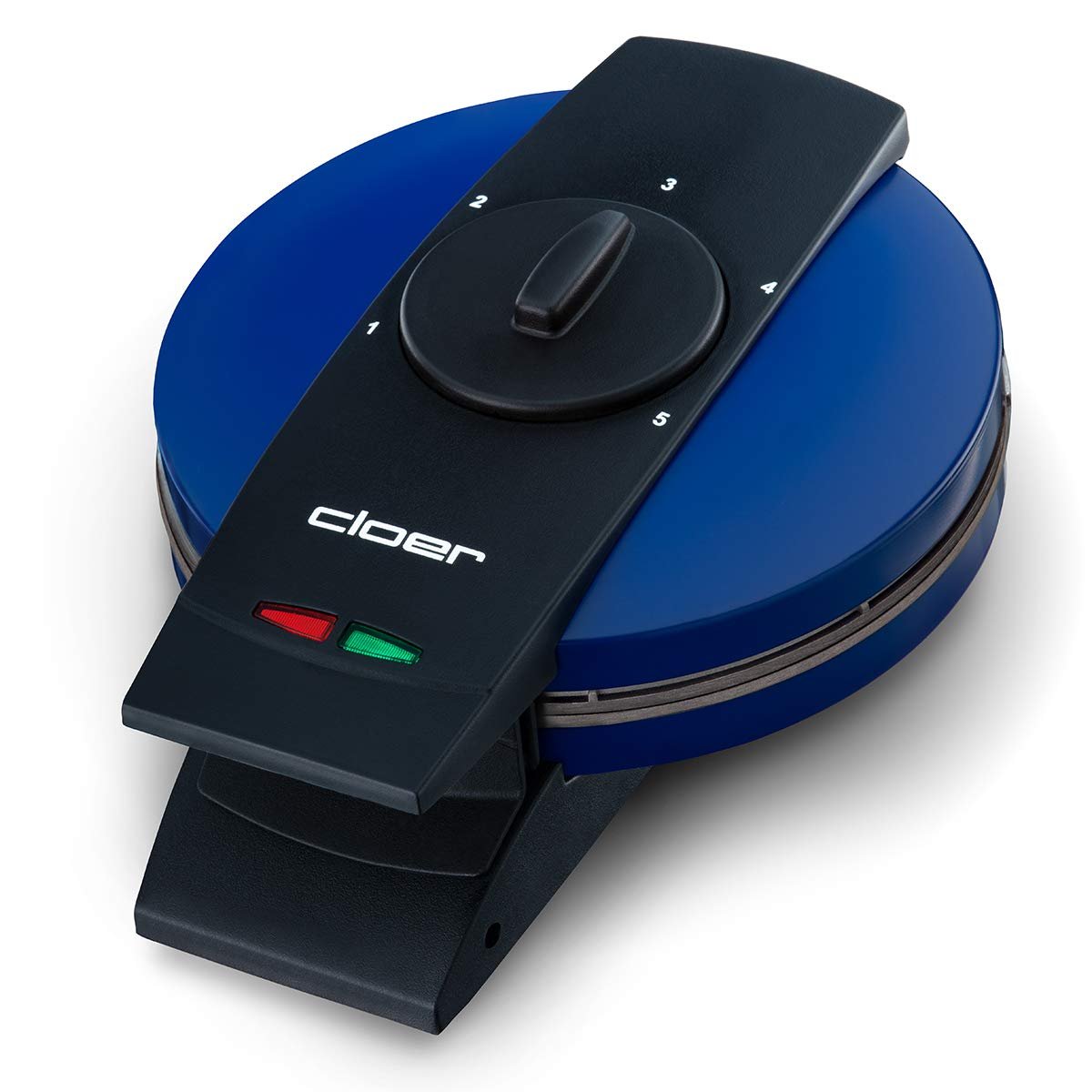 Вафельница Cloer 2632 Crescent с гербом Восточной Фрисландии для тонких, хрустящих круассанов, 750 Вт, диаметр поверхности для выпечки 14,5 см, плавно регулируемая степень подрумянивания, синяя., фото №1