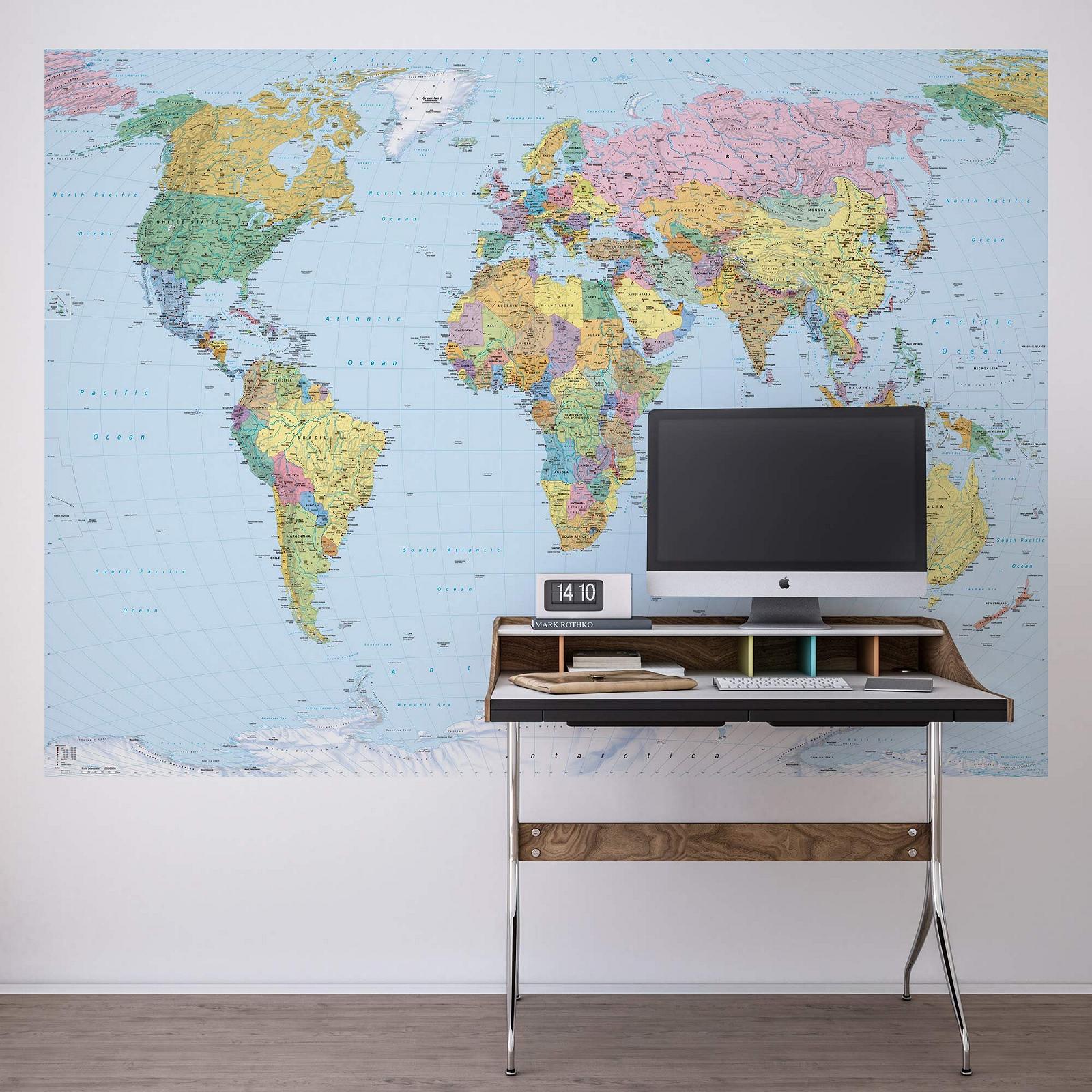 Фотообои World map wallpaper mural 4 листа, фото №2