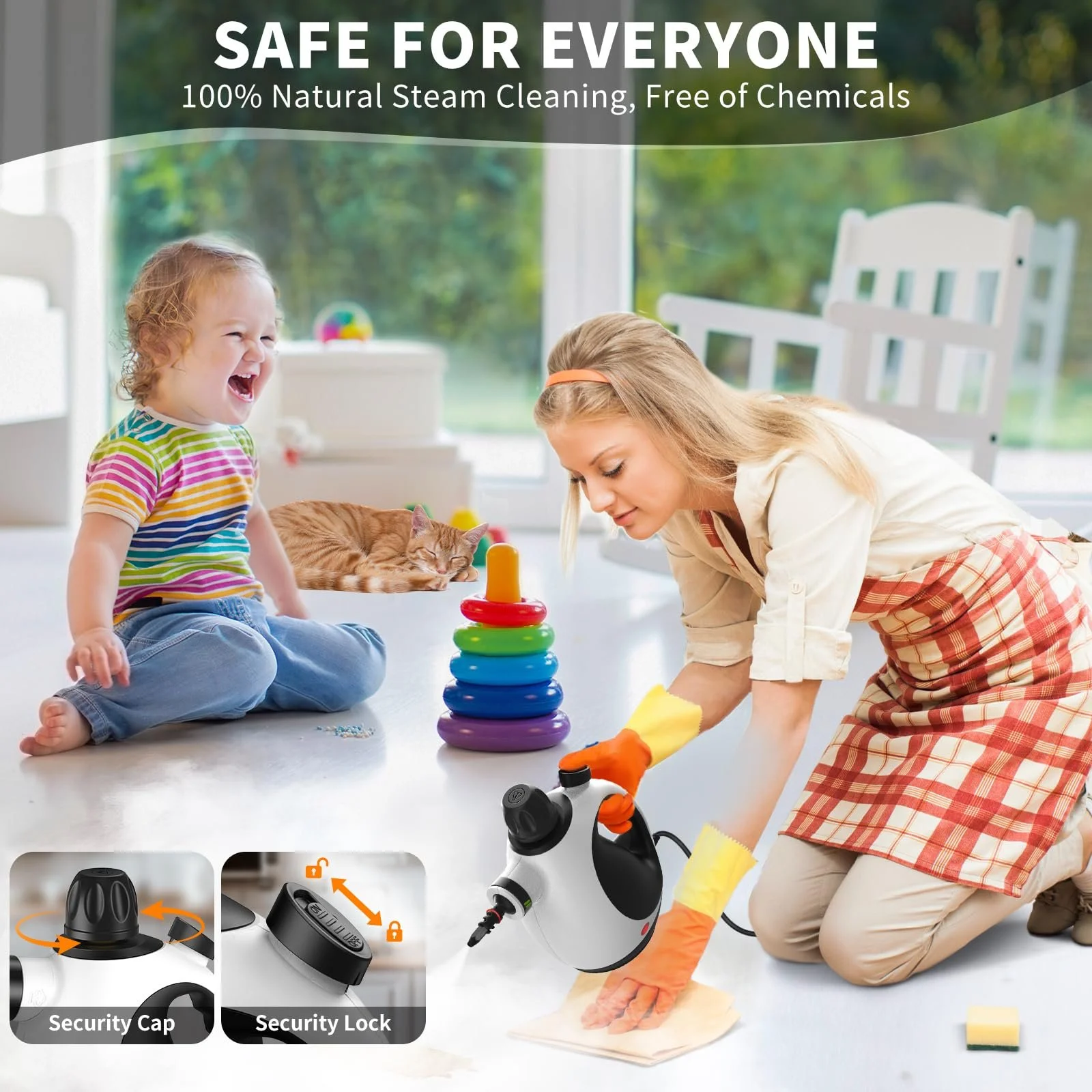 Пароочисник GalhanEhe Ручний Чорний та Білий, фото №2