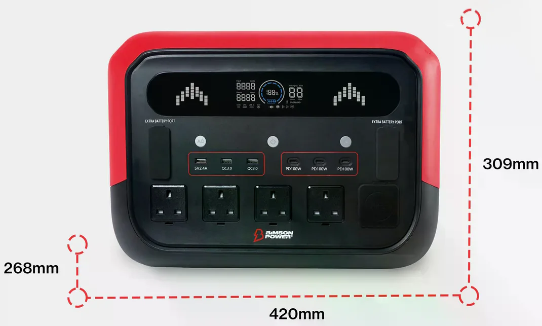 Зарядна станція Bimson Power BP2400PPS 4800 Вт / 2400 Вт / 2048 Вт*год / LiFePO4 / Швидка зарядка, фото №4
