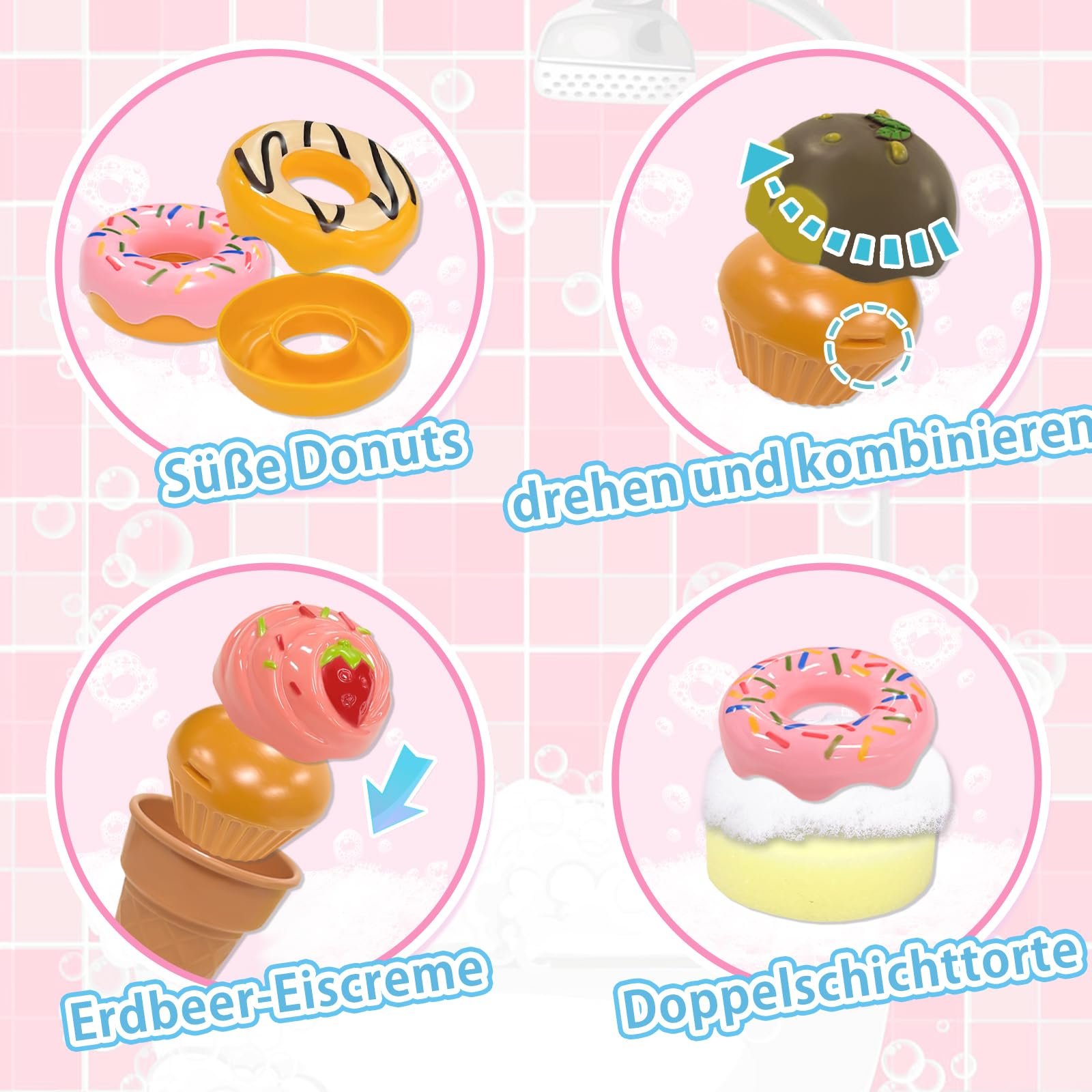 Іграшка для ванни Візок з морозивом Піногенератор, фото №5