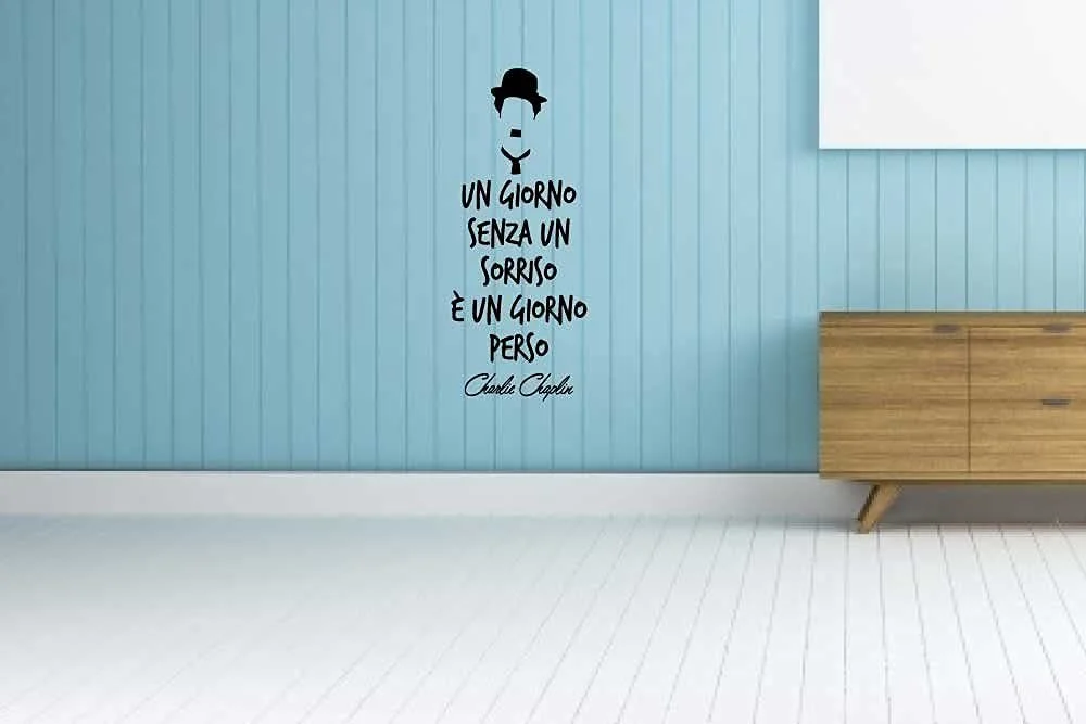 Наклейка на стіну 4You Charlie Chaplin День без посмішки — втрачений день 85 x 34 см Чорний, фото №5