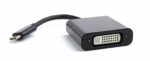 Адаптер Cablexpert (A-CM-DVIF-01) USB3.1 Type C - DVI, 0.15 м, черный - Фото 1