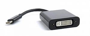 Адаптери (мультимедійні) Cablexpert USB3.1 Type C - DVI, 0.15 м, черный (A-CM-DVIF-01)