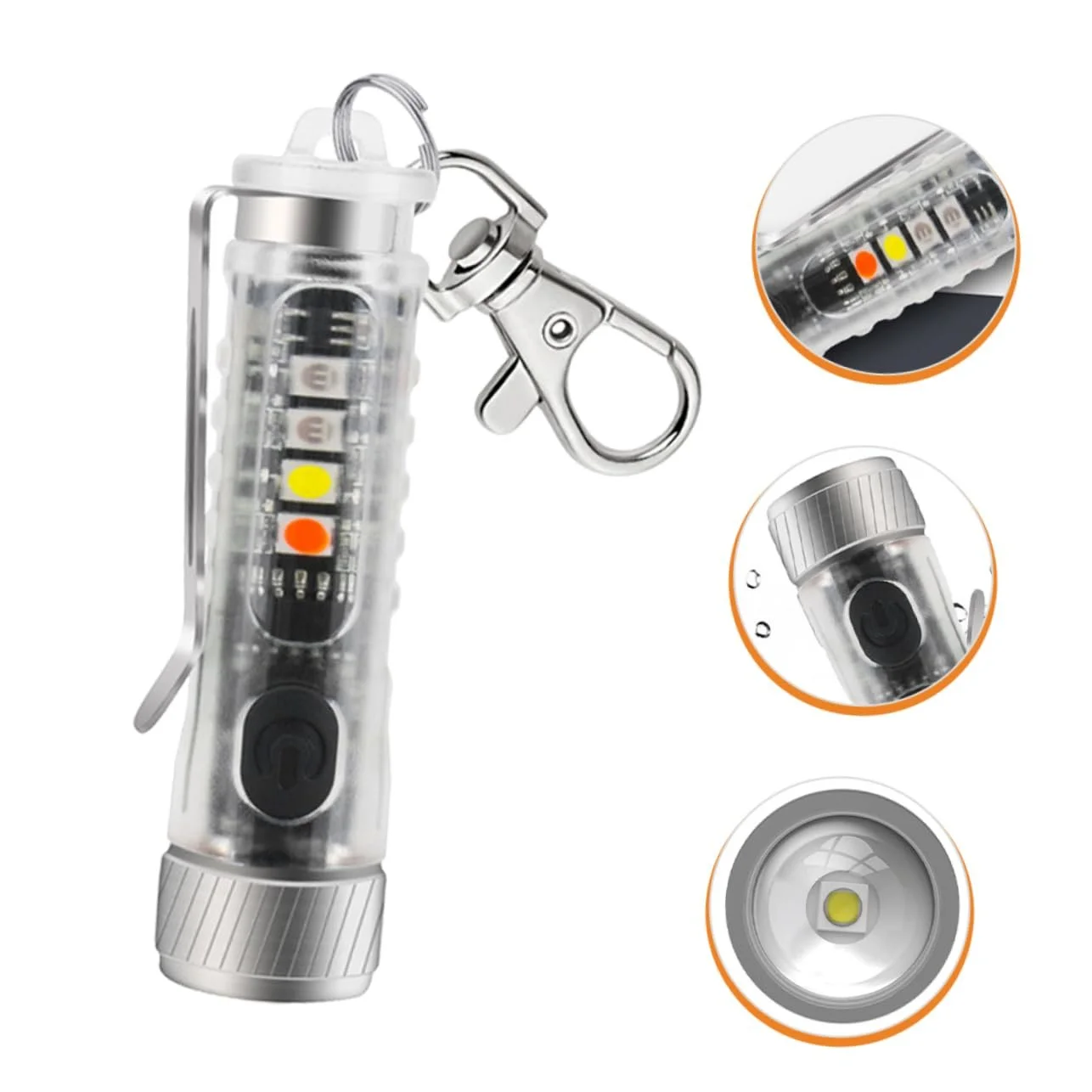 Фонарик-брелок INOOMP, 3 шт, портативный, аварийный, LED PC, фото №3