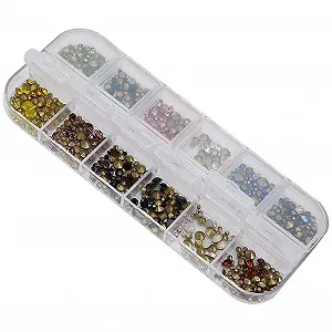 Стразы для ногтей с блестками 12 шт., DIY украшения для ногтей, инструмент для маникюра, модный и деликатный дизайн, безопасный материал смолы - Фото 1