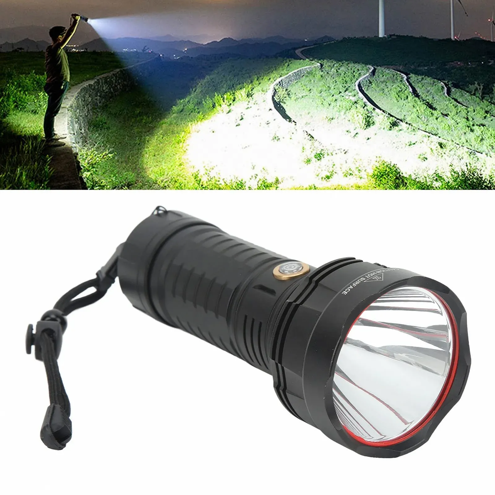 Ліхтар Type C USB заряджання Портативний Надяскравий 1800LM з індикатором заряду IPX4 Водонепроникний протиковзкий для кемпінгу, фото №5