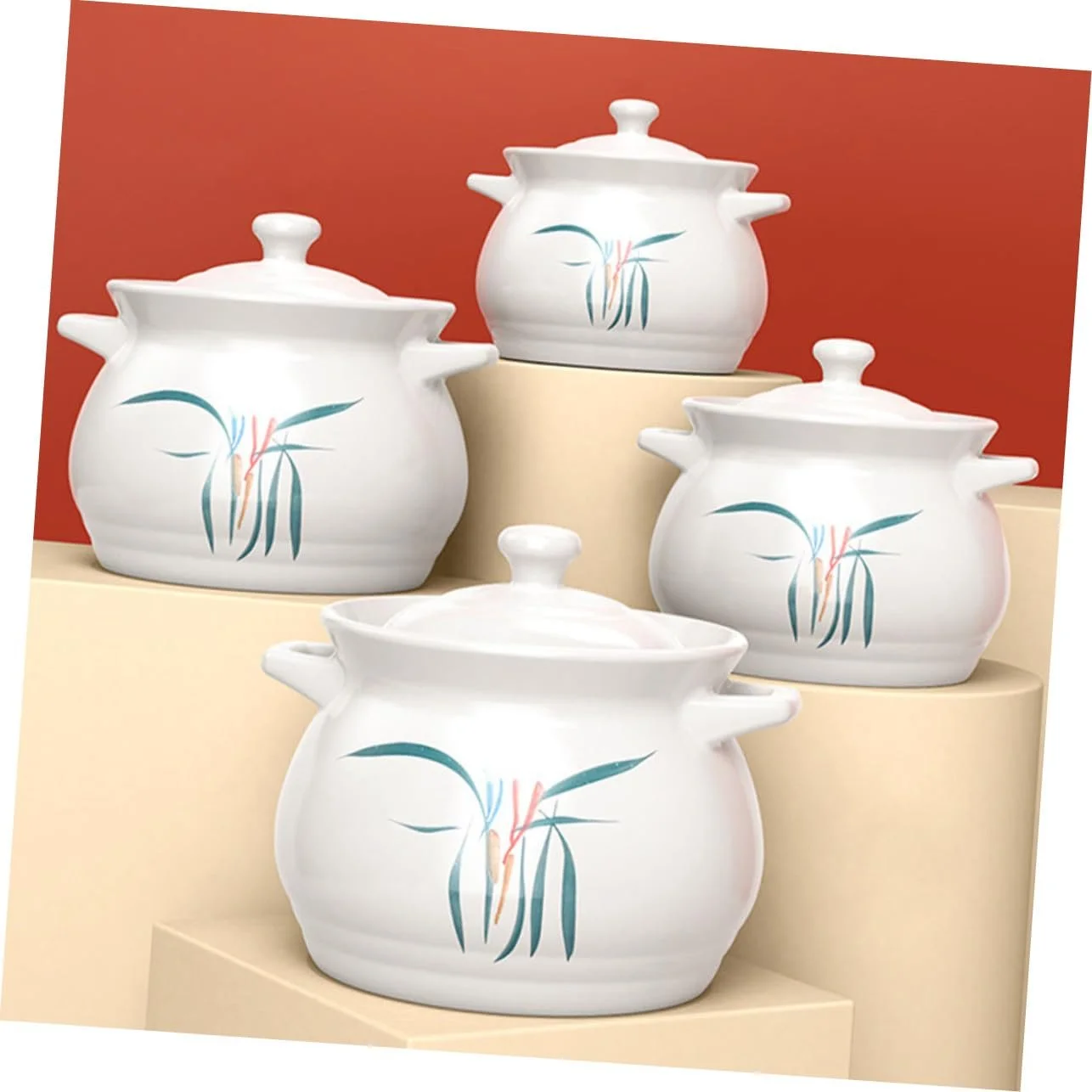 Керамическая кастрюля 2 л термостойкая с крышкой для 1-2 человек, фото №5