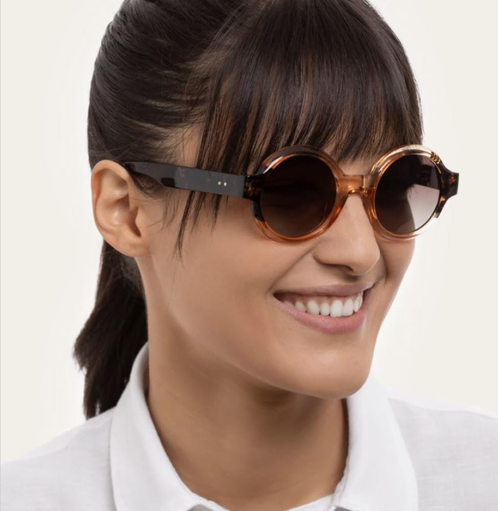 Круглі сонцезахисні окуляри Vestopazzo з плямистою оправою та коричневими лінзами. Унісекс, фото №3