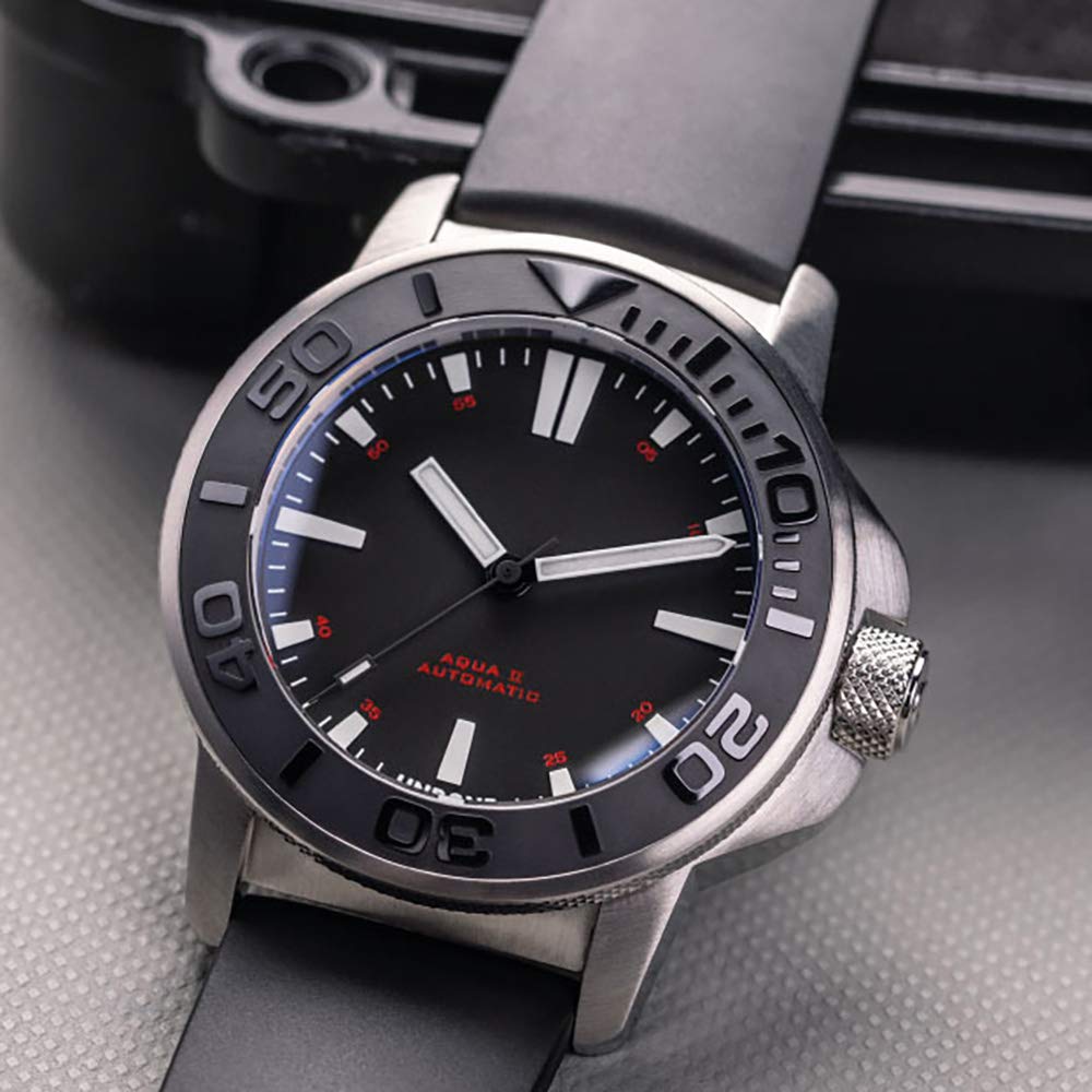 Годинник Undone Aqua 316L Steel Automatic Steel Чорний Силіконовий Submariner Сапфіровий Керамічний Дайвер, фото №5