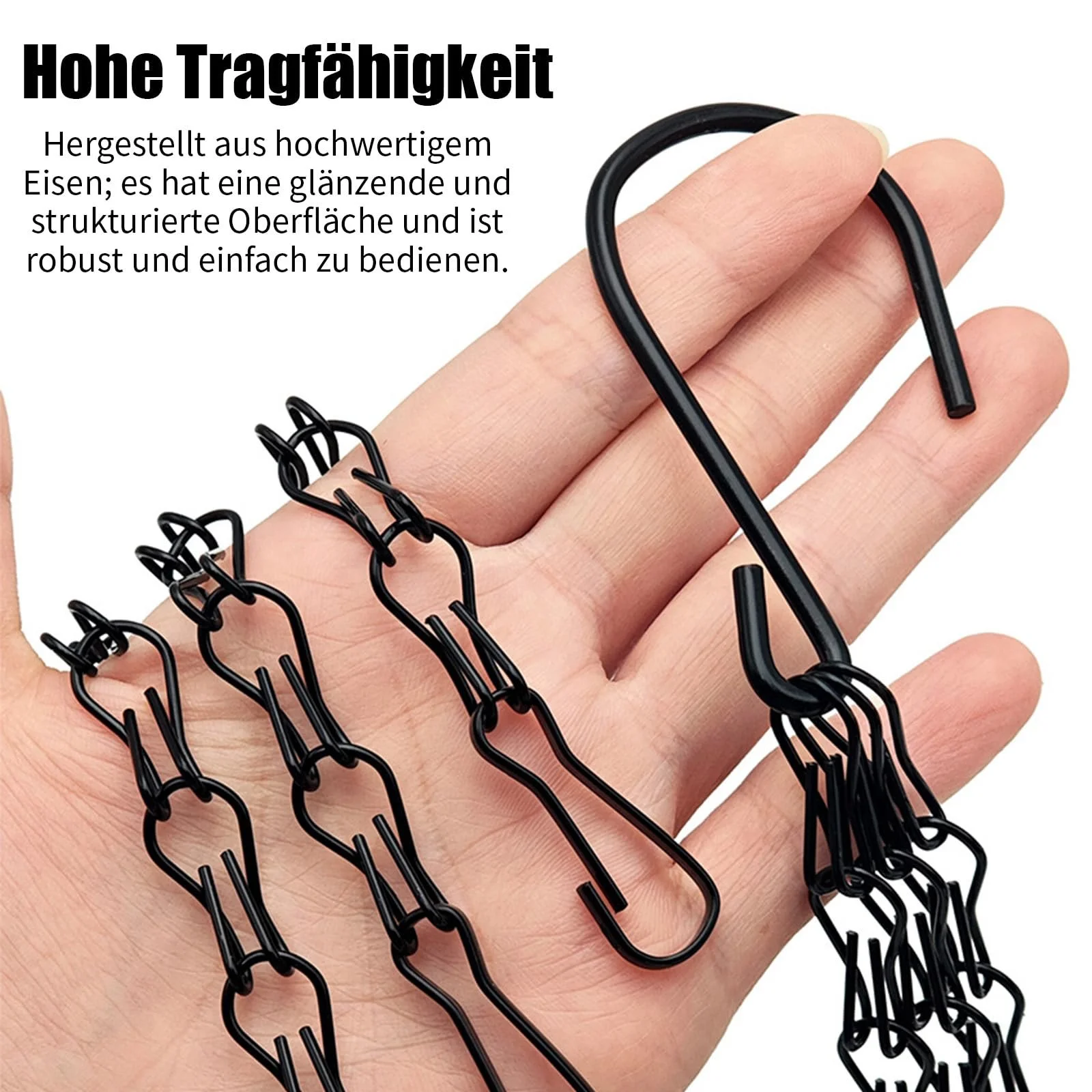 Ланцюги для підвісних кошиків Металеві 50 см Набір із 6 шт., фото №6