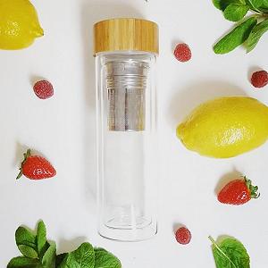 Стеклянная термо бутылка Detox с двойными стенками synthetic.ua - Фото 1