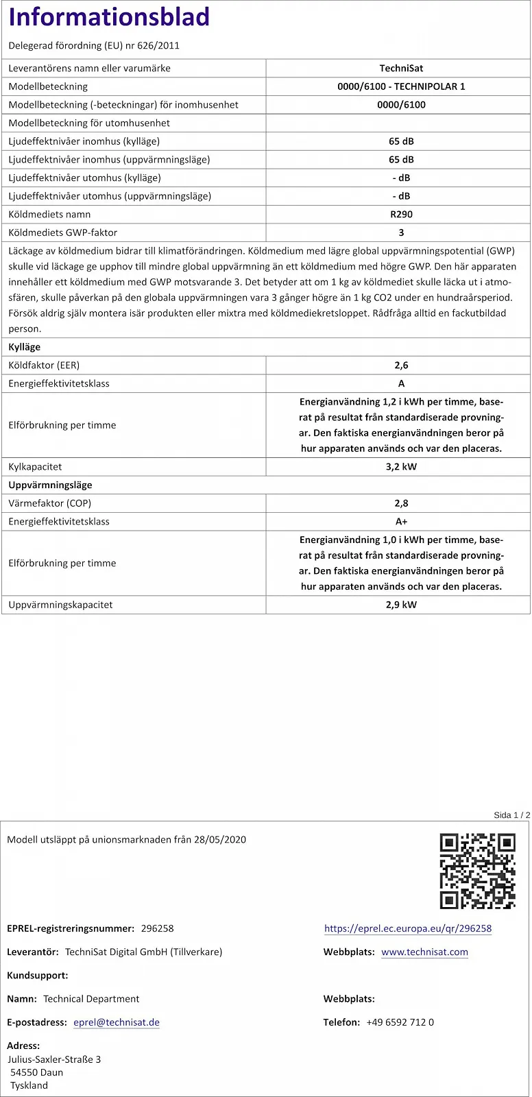Мобильный кондиционер TechniSat TECHNIPOLAR 1 11000 BTU/ч 5 режимов до 35 м² Белый, фото №14